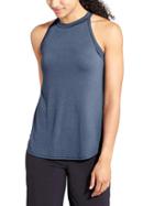 Athleta Womens High Neck Rib Tank Size L - Iron Blue