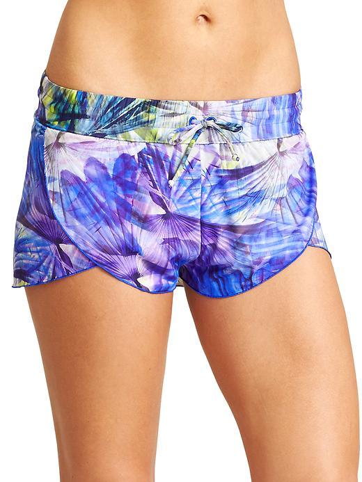 Athleta Womens Kailua Petal Short Size L - Caspian Blue Print
