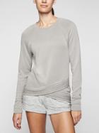 Athleta Womens Serenity Criss Cross Sweatshirt Silver Grey Size M