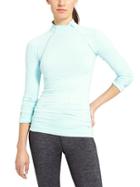 Athleta Womens Finish Fast Asym Half Zip Size M - Blue Tint