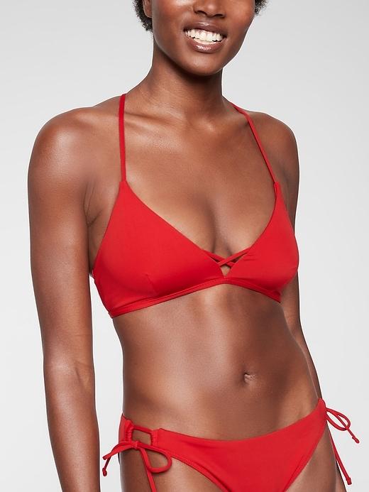 Athleta Womens Tie Back Triangle Bikini Radiant Red Size Xs