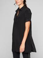Athleta Womens Silk Popover Tunic Size L - Black