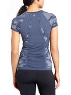 Athleta Womens Camo Fastest Track Tee Iron Blue Size S