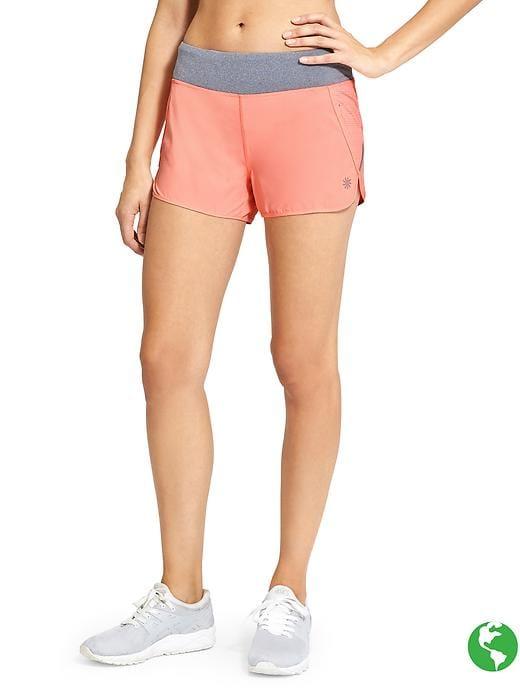 Athleta Womens Track This Run Short Size L - Lotus Lady Neon/grey Heather