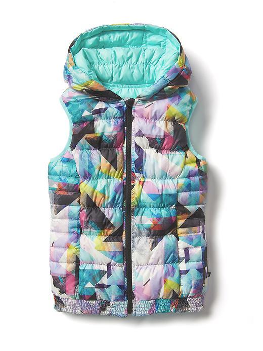 Athleta Reversible Downtastic Vest Size L - Kite/blue Zircon