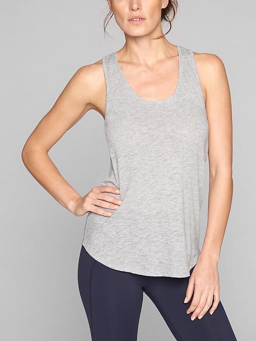 Athleta Womens Daily Racerback Tank Size L - Grey Heather
