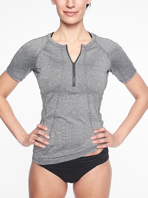 Athleta Womens Pacifica Heathered Upf Tee 2 Grey Heather Size Xxs