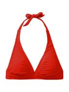 Athleta Womens Shirrendipity Halter Bikini Top Size M - Saffron Red