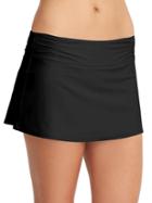 Athleta Womens Shirred Band Swim Skirt 2 Size L - Black