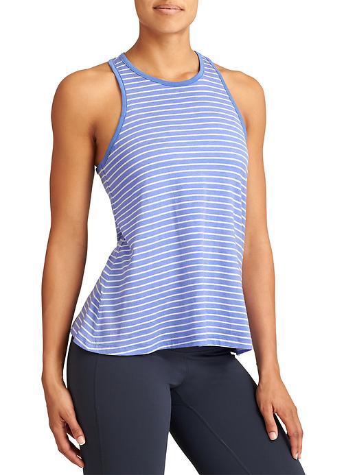 Athleta Womens Striped Serenity Trapeze Tank Size L - Belize Blue/bright White