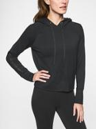Athleta Womens Open Hearted Hoodie Black Size M