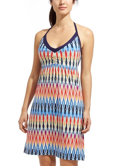 Athleta Womens Printed Restoration Dress Size L Tall - Saffron Red