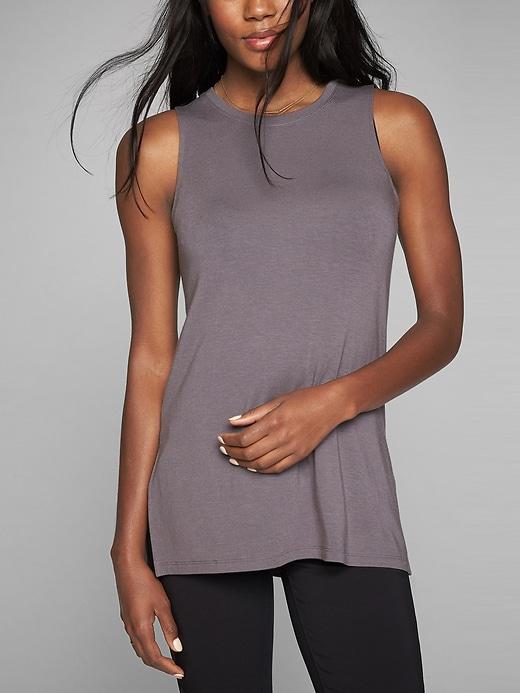 Athleta Womens Threadlight Layering Tank Silver Bells Size S