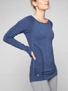 Athleta Womens Speedlight Heather Top Size L - Bodega Bay Heather