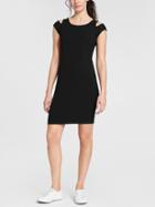 Athleta Womens Cold Shoulder Dress Size L - Black