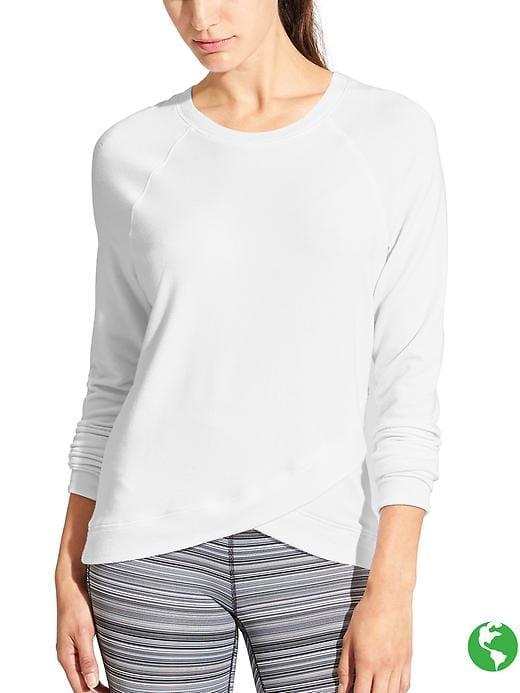 Athleta Womens Criss Cross Sweatshirt Size M Tall - Bright White