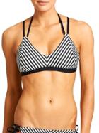 Athleta Womens Stripe Avila Bikini Size M - Black Stripe