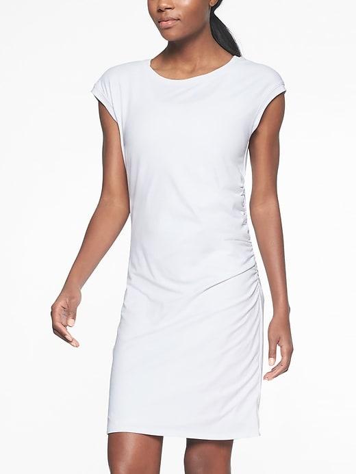 Athleta Womens Carefree Tee Dress Bright White Size Xxs
