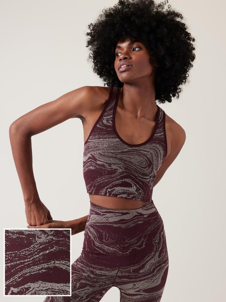 Aurora Seamless Shine Crop Rib Tank