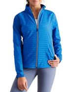 Athleta Womens Stripe Jammin' Run Jacket Size 1x Plus - Macaw Blue