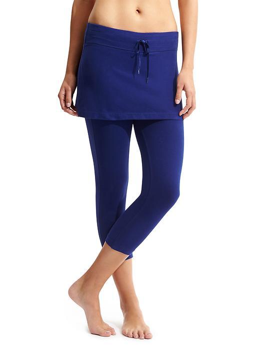 Athleta Womens Organic Cotton Exhale 2 In 1 Capri Size L - Indigo