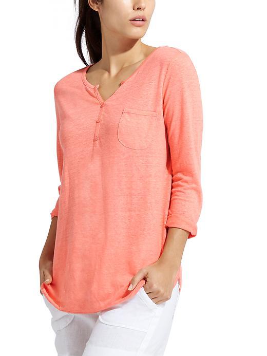Athleta Womens Newport Henley Tunic Size M - Ember Orange