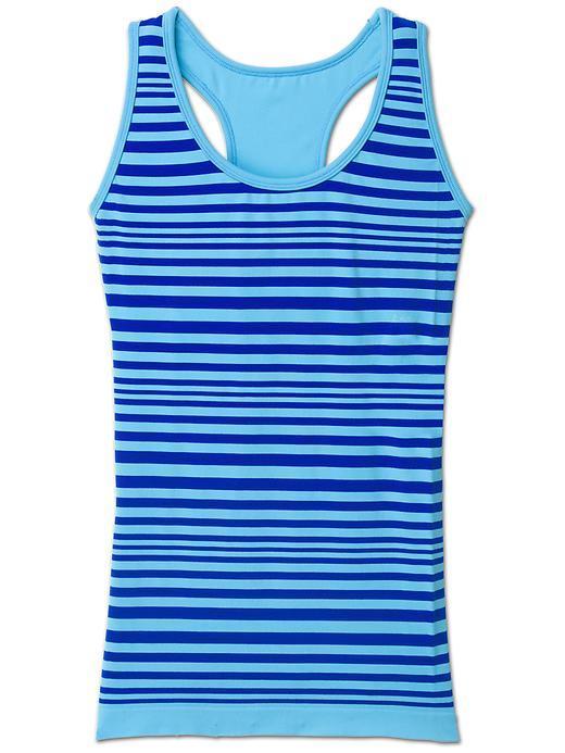 Athleta Womens Neon Stripe Racerback Tank Size M - Cobalt Blue/blue Skies