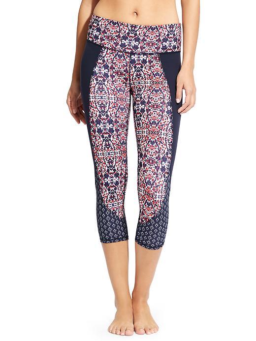 Athleta Womens High Rise Indigo Shores Chaturanga Capri Size 2x Plus - Coral Quest