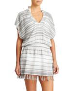 Athleta Womens Striped Bright Side Cover Up Size L - Slate Grey