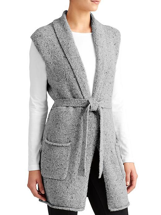 Athleta Womens Passage Sweater Vest Size L - Grey Donegal