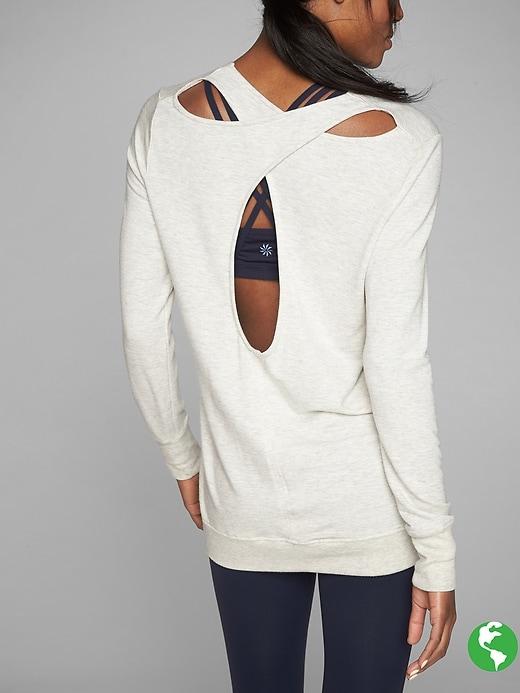 Athleta Womens Coaster Go-to Sweatshirt Size M Petite - Light Grey Heather