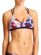 Athleta Womens Hypersonic Reversible Bikini Size L - Ember Orange Multi/dress Blue