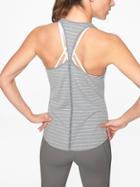 Athleta Womens Inversion Stripe Tank Slate Grey Heather/ Cobblestone Grey Size S
