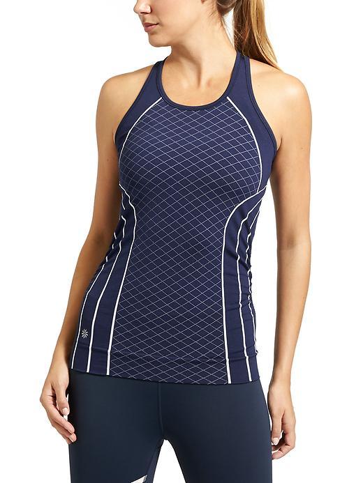 Athleta Womens Finish Fast Line Tank Size L - Navy/white