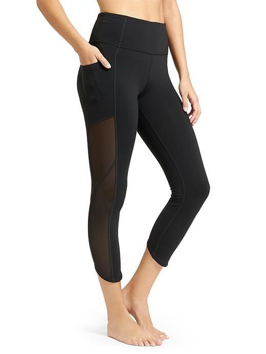 Athleta Womens High Rise Mesh Chaturanga To Town Capri Black Size M