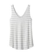 Athleta Womens Stripe Lake Tank Size M - Grey Heather/bright White