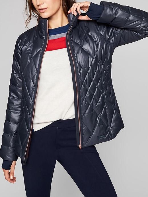 Athleta Womens Responsible Down Jacket Navy/ Cassis Size Xxs