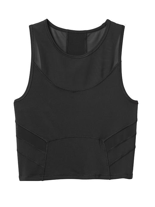 Athleta Womens Mesh Cropped Stealth Tank Size L Tall - Black