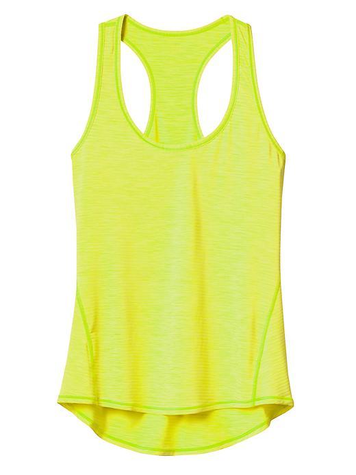 Athleta Womens Shadow Stripe Chi Tank Size L Tall - Highlighter Yellow
