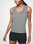 Athleta Womens Breezy Stripe Muscle Tank Black/ Sea Salt Size L