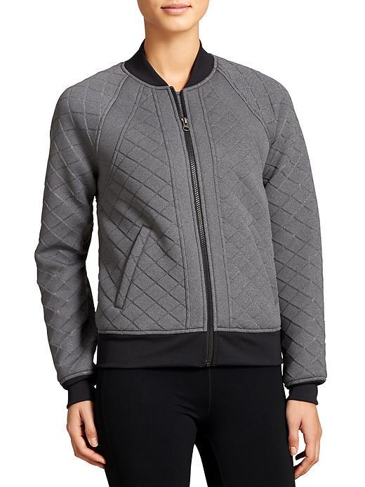 Athleta Womens Infusion Bomber Jacket Size L - Flint Grey