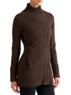 Athleta Womens Chill Factor Sweater Coat Size L - Frosted Mocha Marl