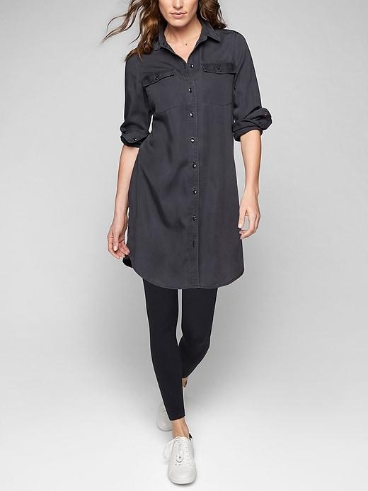 Athleta Womens Tencel Town Dress Size L - Dark Grey