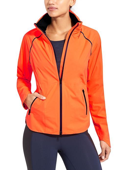 Athleta Womens Rain Runner Jacket Size L - Red It Neon