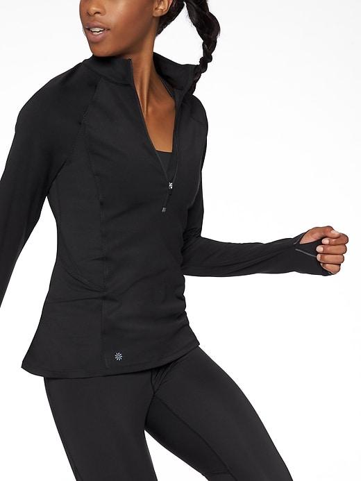 Athleta Womens Run Free Half Zip Black Size Xxs