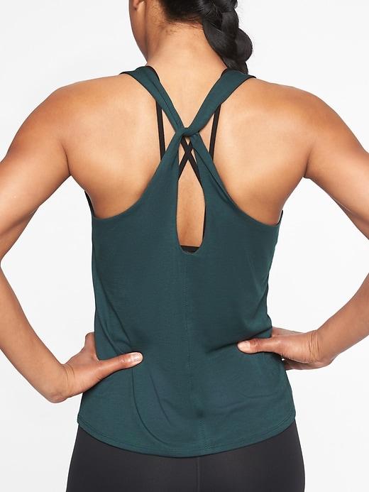 Athleta Womens Essence Cross Back Tank Abyss Size S