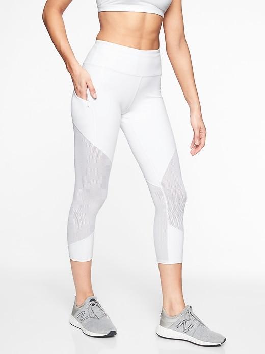 Athleta Womens Mesh Contender Capri White Size Xs