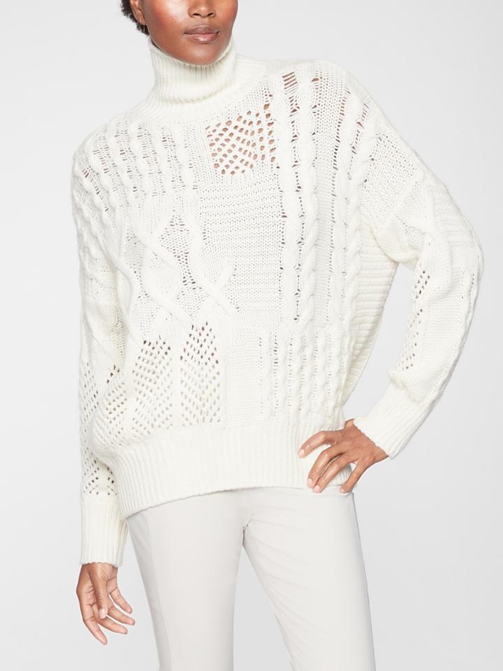 Bedford Wool Cashmere Cable Turtleneck Sweater