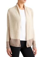 Athleta Womens Cashmere Cocoon Sweater Size L - Oatmeal Heather/foxtail Taupe Heather