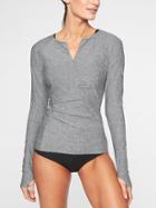 Athleta Womens Pacifica Wrap Front Top Grey Heather Size Xl